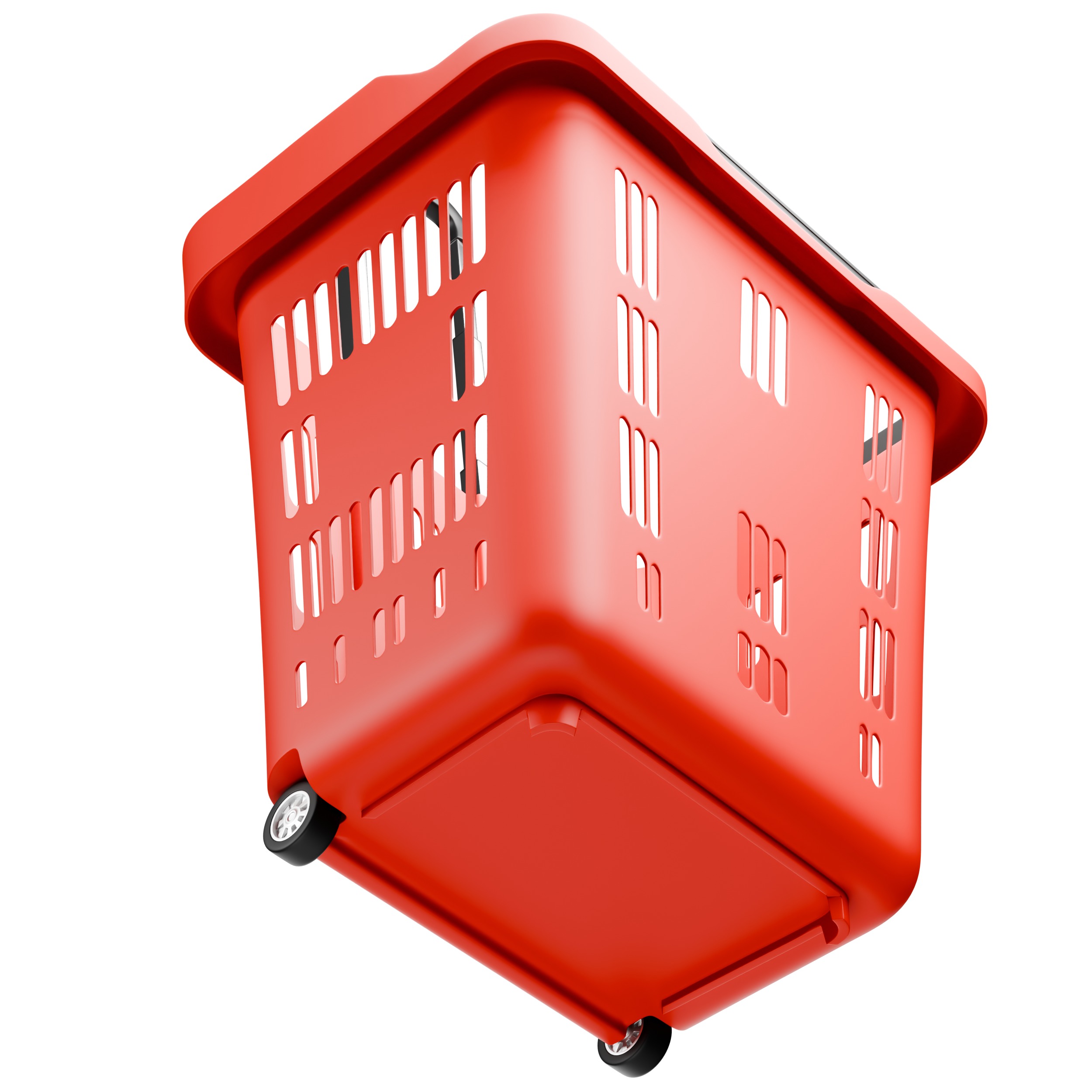Rolling Shopping Basket 3D model_3