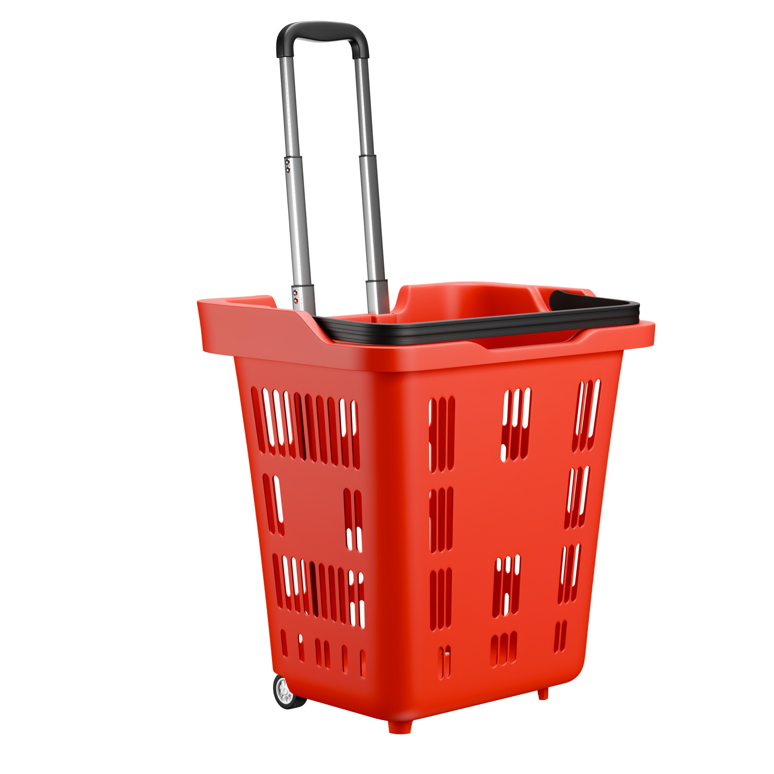 Rolling Shopping Basket 3D model_1
