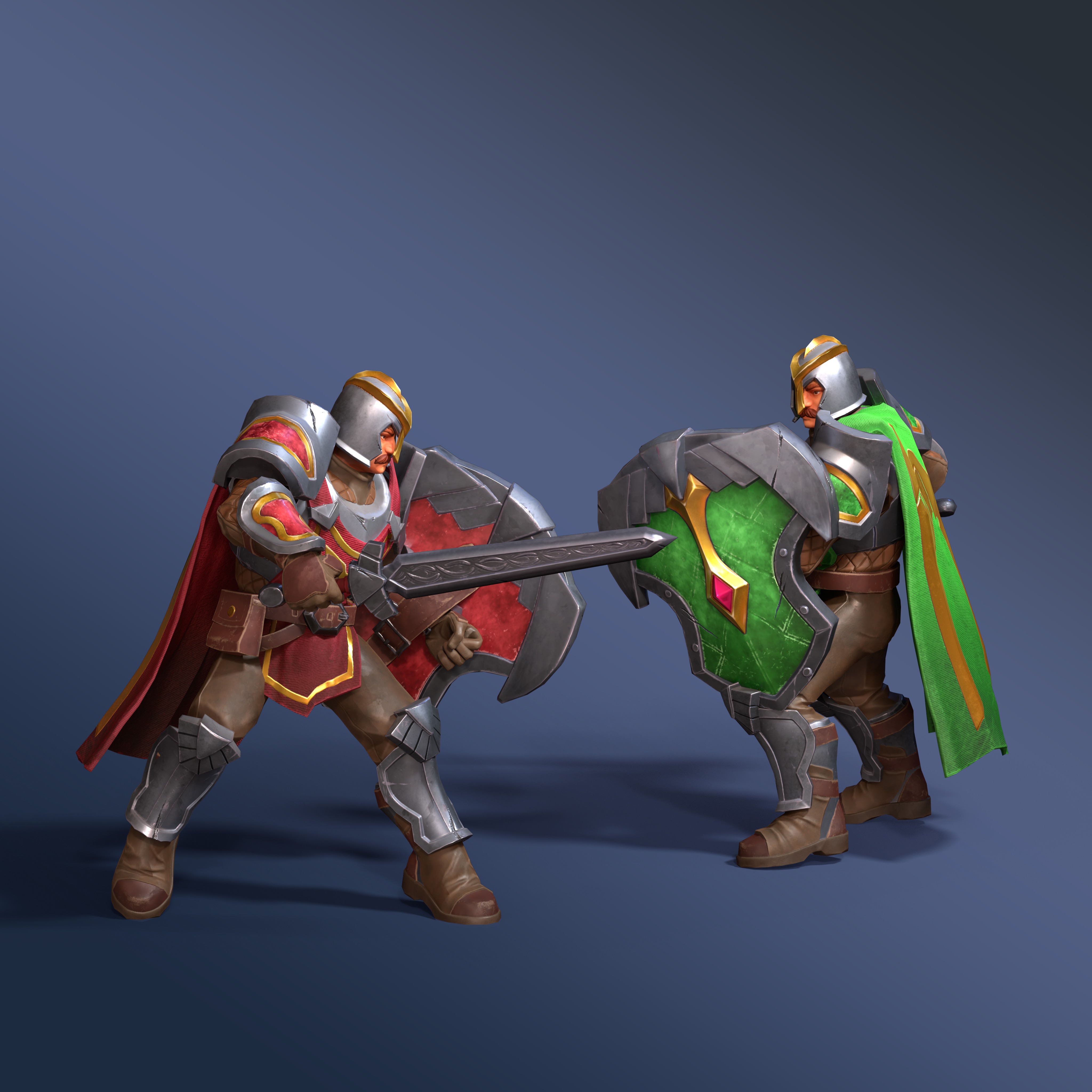 Footman warrior - Rigged Animated Low-poly 3D model_3