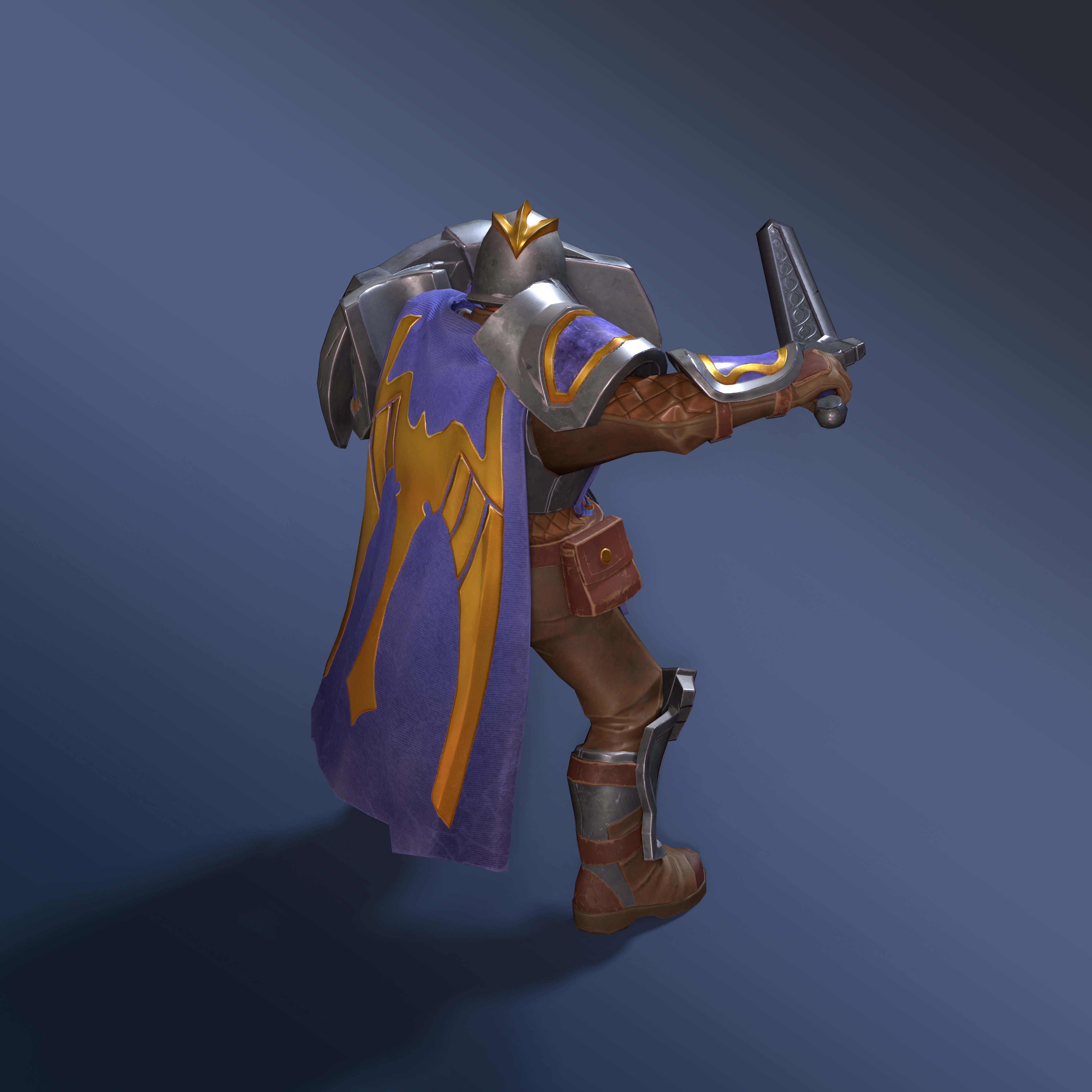 Footman warrior - Rigged Animated Low-poly 3D model_7
