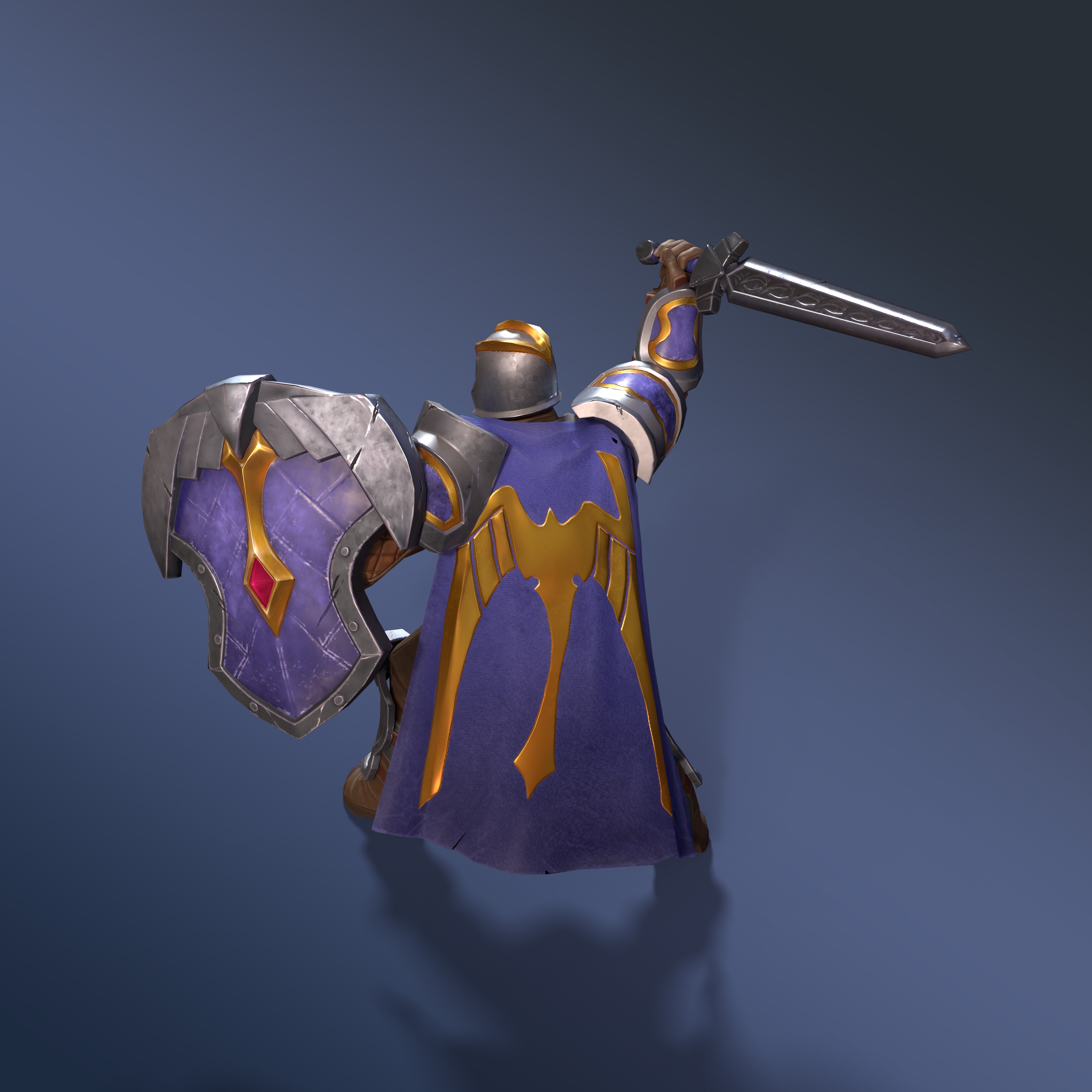 Footman warrior - Rigged Animated Low-poly 3D model_5