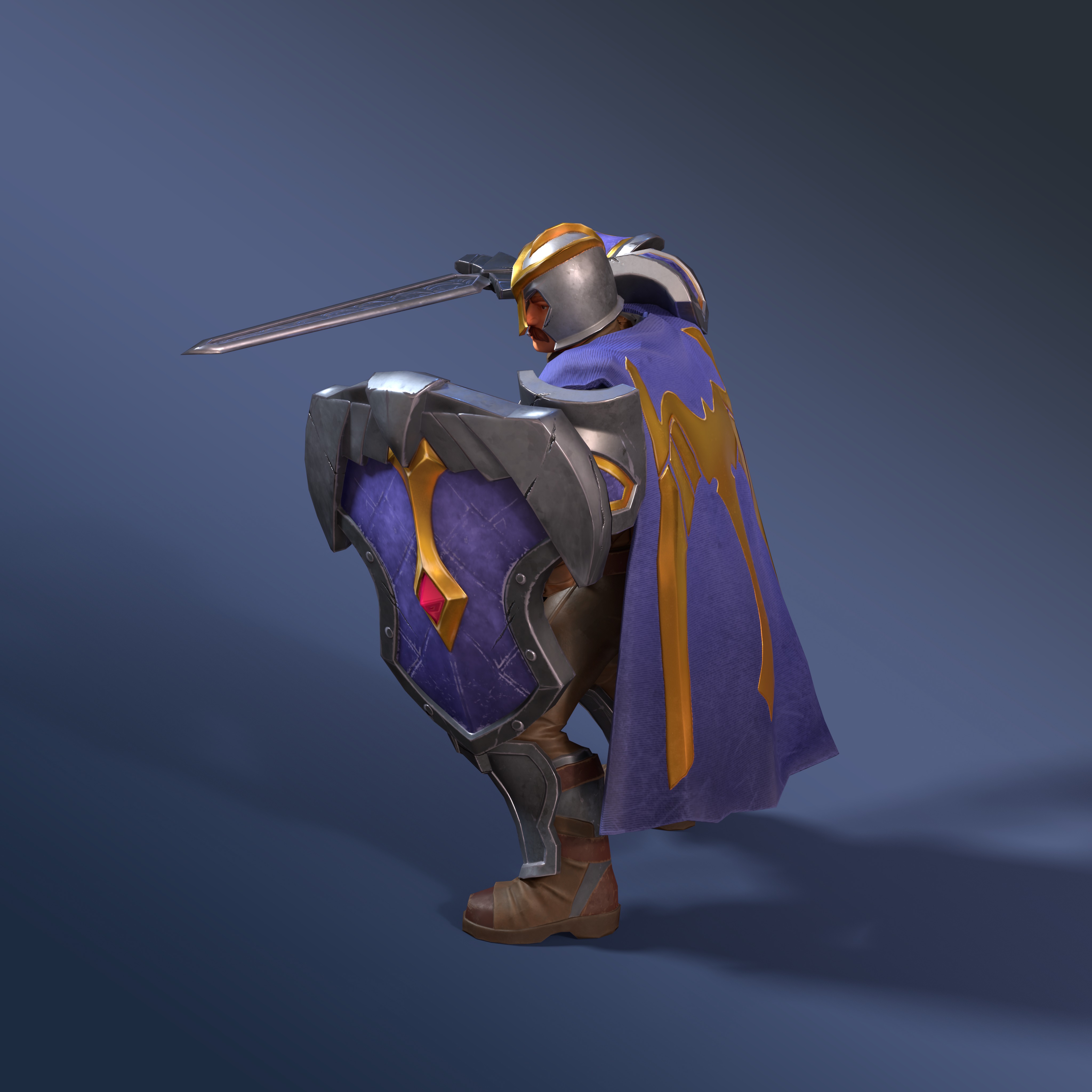 Footman warrior - Rigged Animated Low-poly 3D model_6
