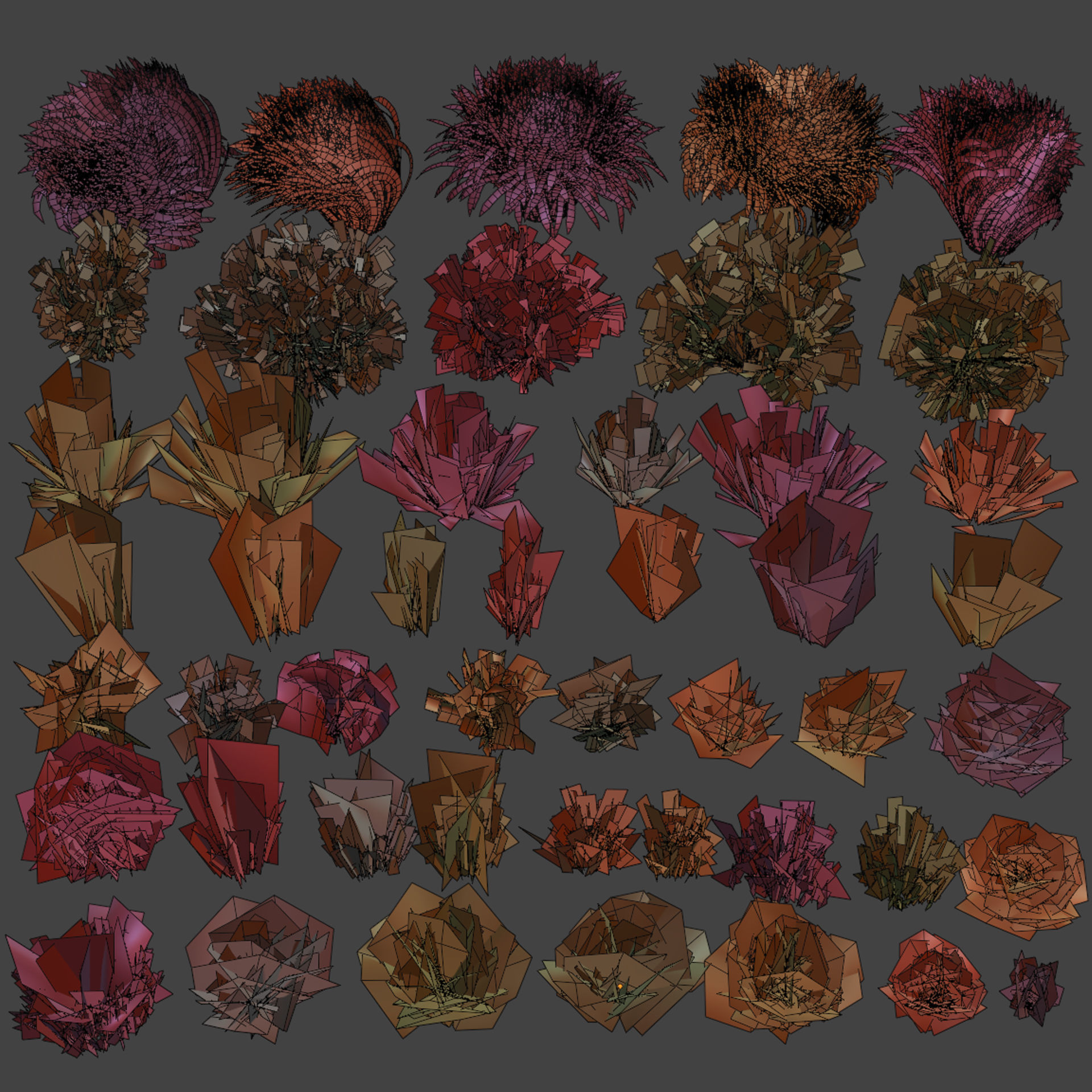 Low Poly Wild Grass Pack 40 Plus Models 2024 Edition Low-poly 3D model_2