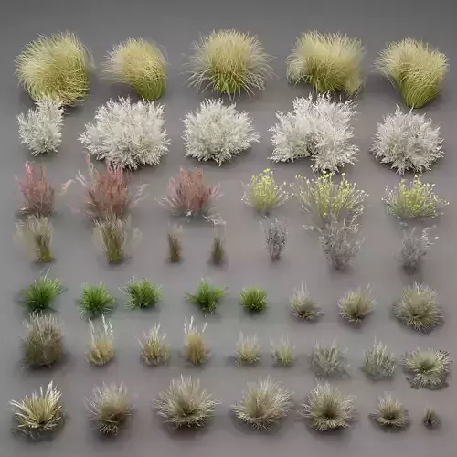 Low Poly Wild Grass Pack 40 Plus Models 2024 Edition Low-poly 3D model