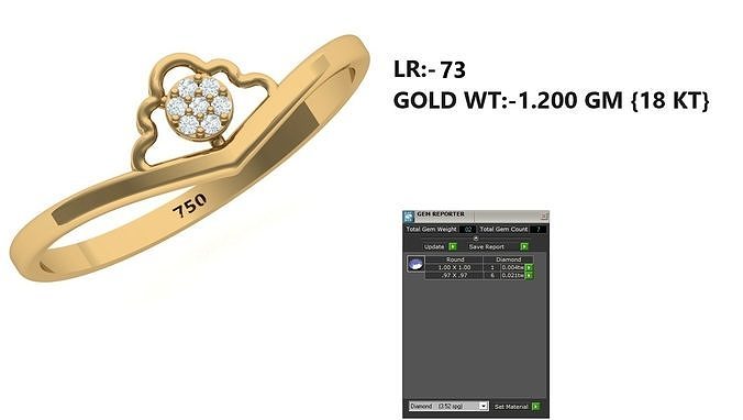 Lightweight Diamond Ring 3D print model