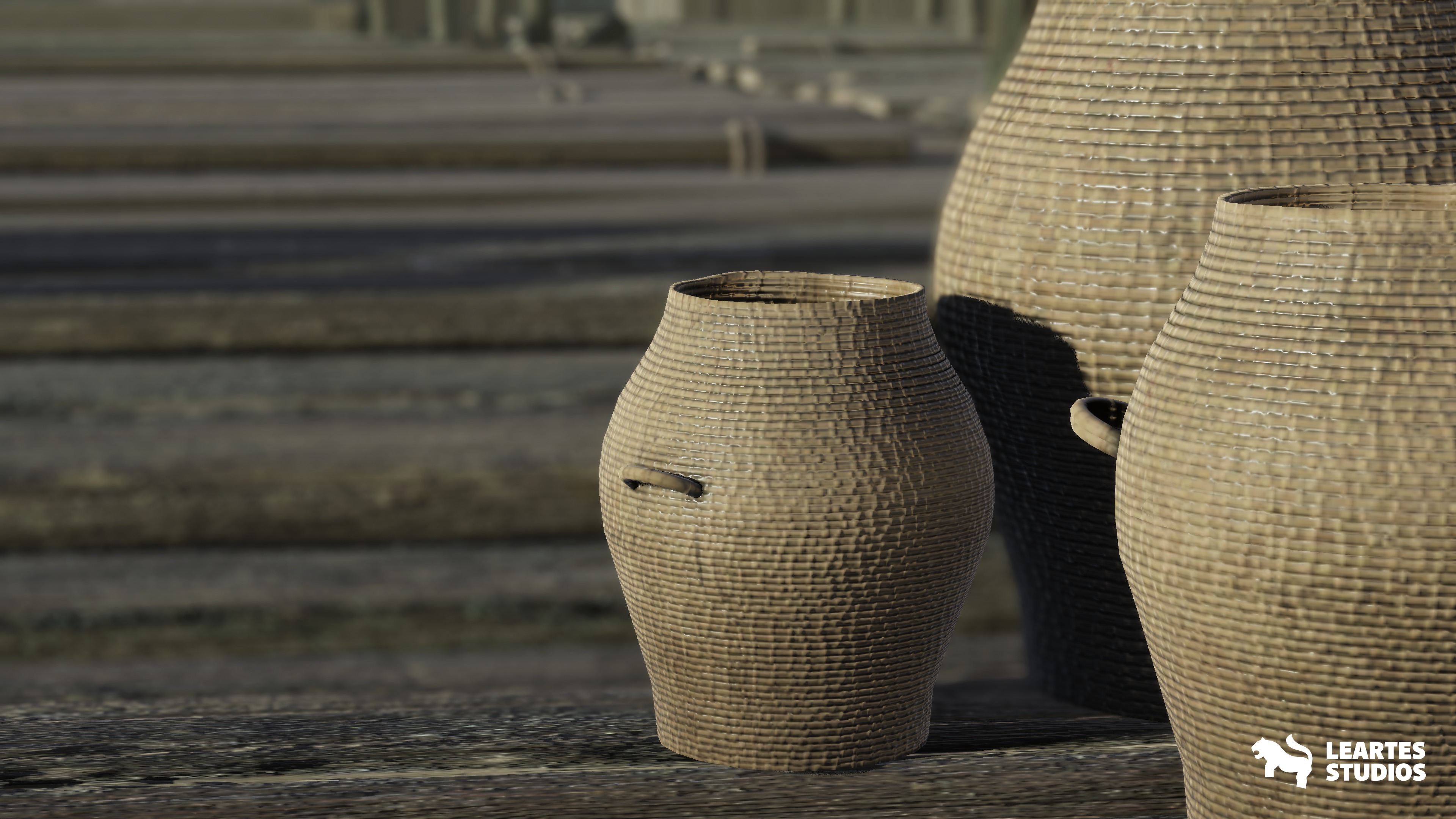 Asian Fishing Village Environment Low-poly 3D model_14