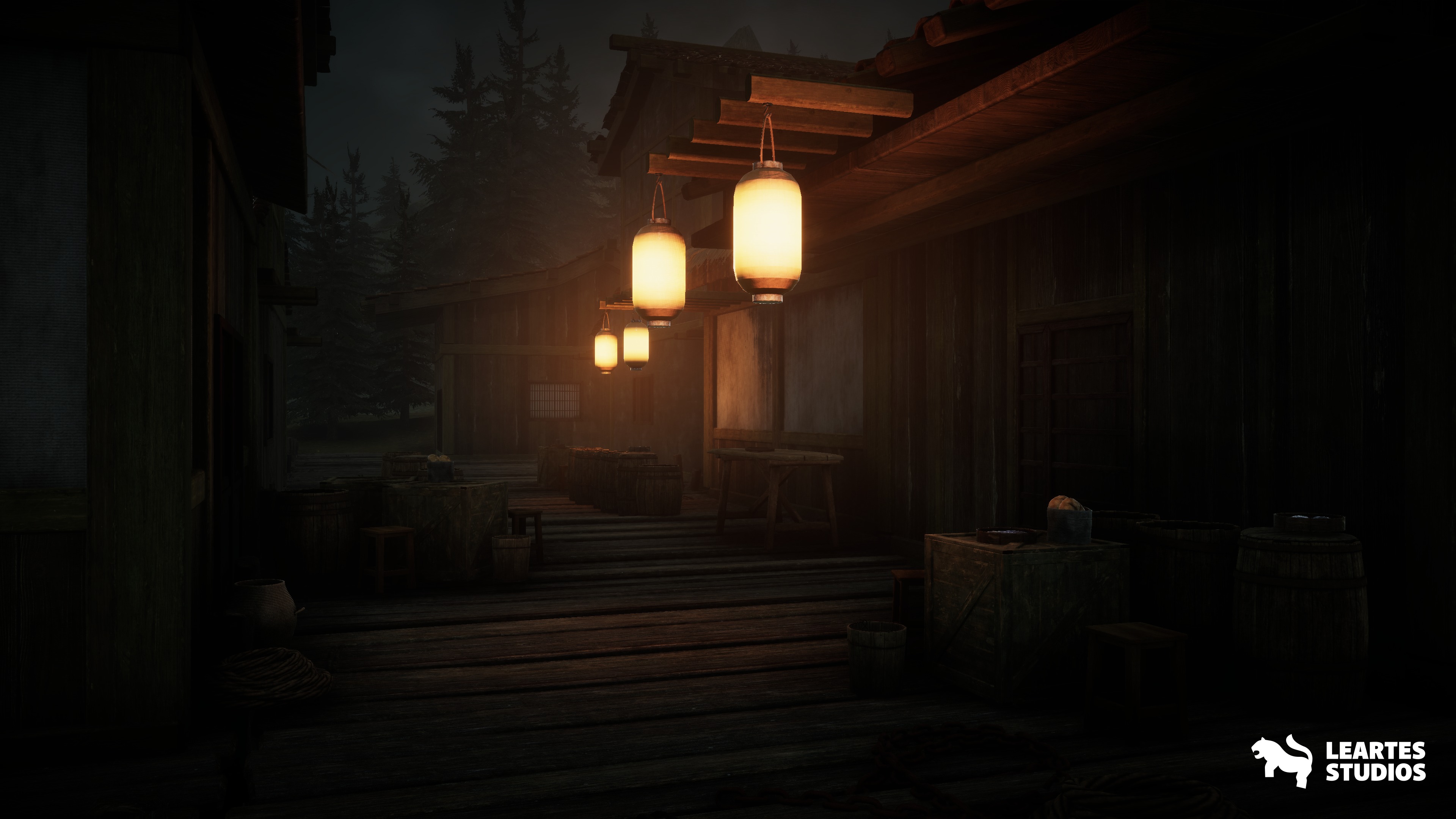 Asian Fishing Village Environment Low-poly 3D model_9