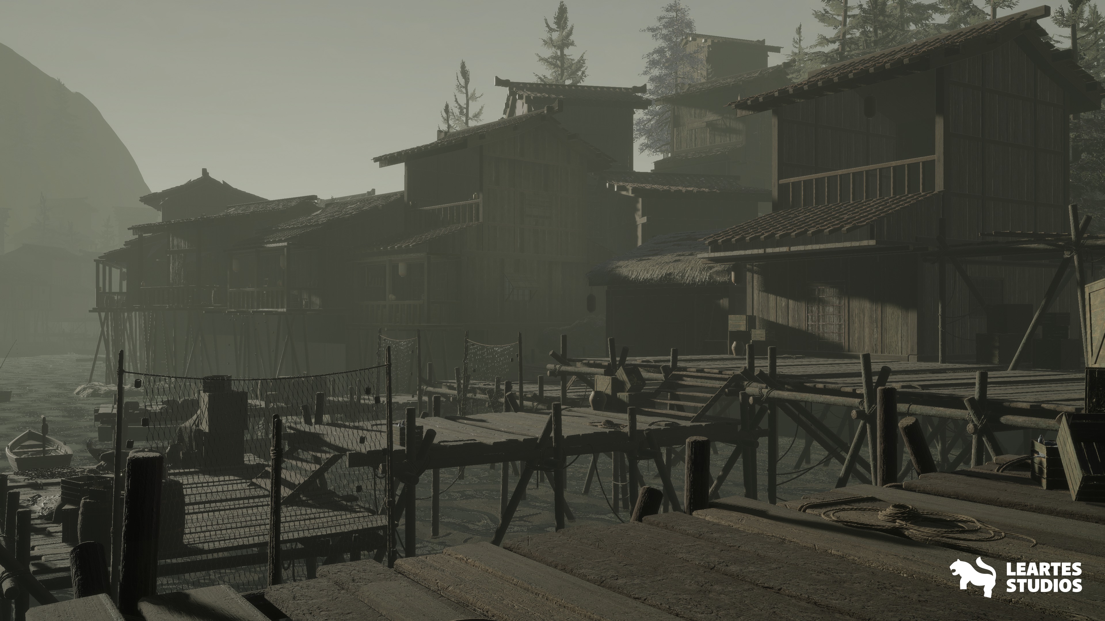 Asian Fishing Village Environment Low-poly 3D model_21