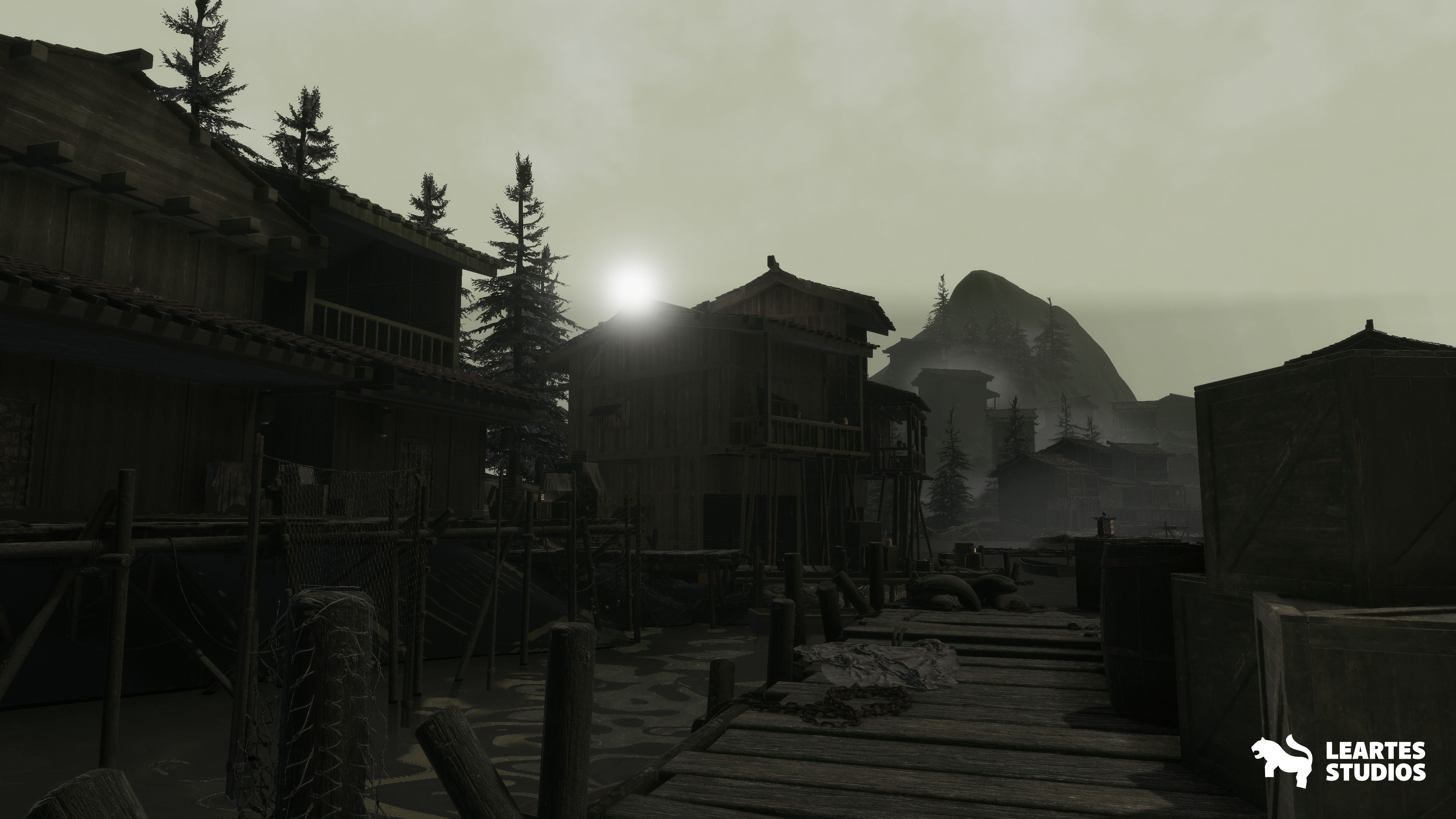 Asian Fishing Village Environment Low-poly 3D model_10