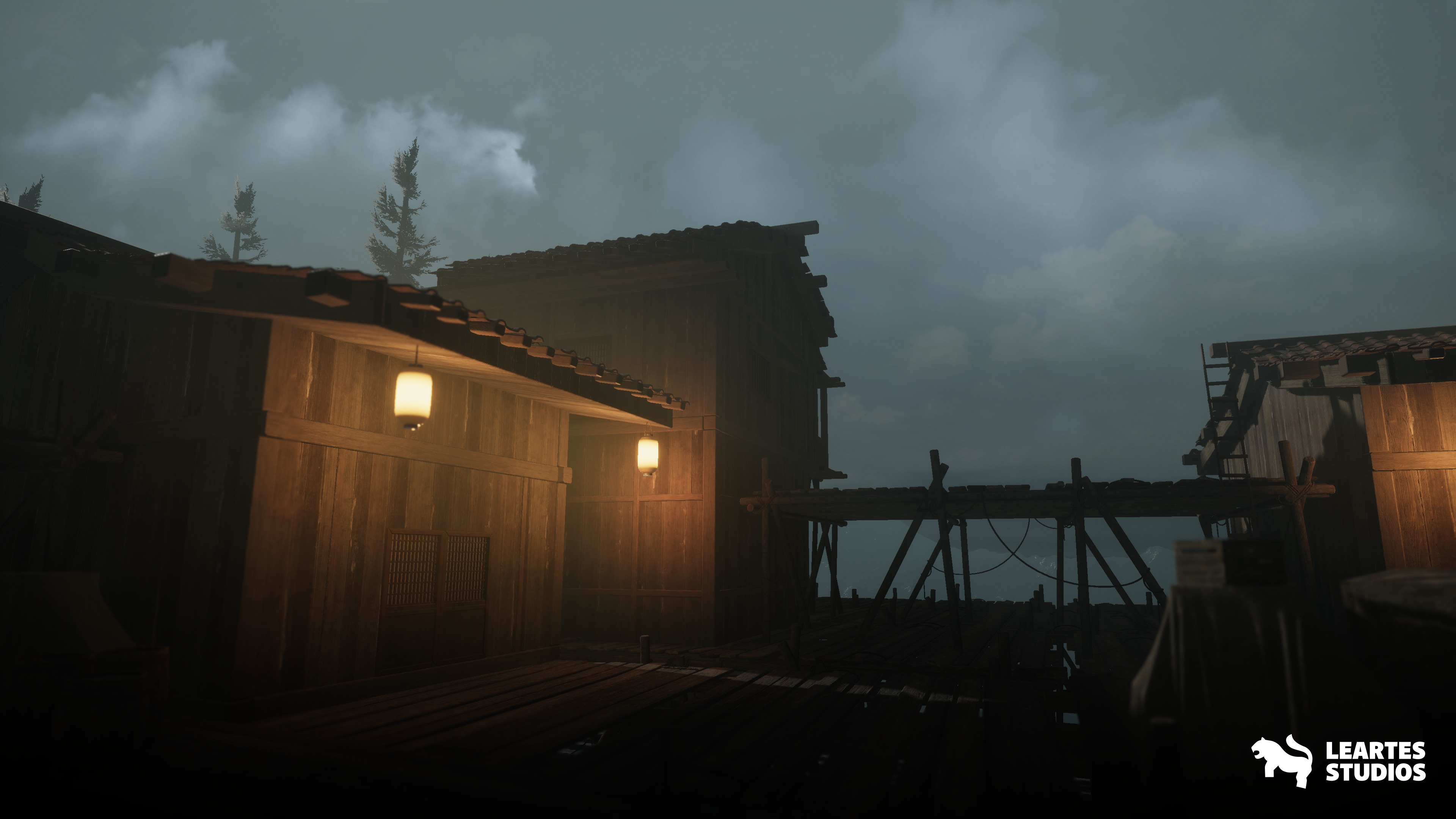 Asian Fishing Village Environment Low-poly 3D model_15