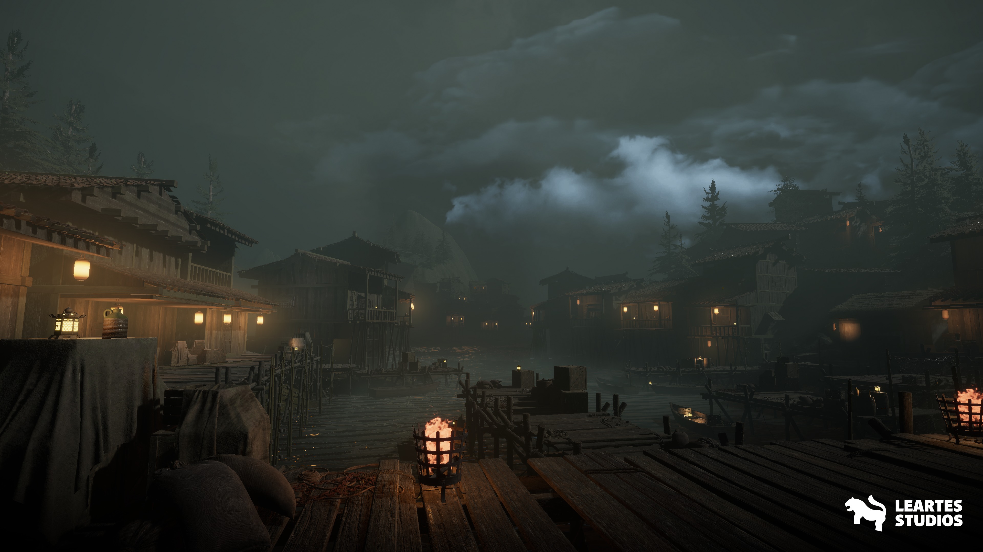 Asian Fishing Village Environment Low-poly 3D model_17