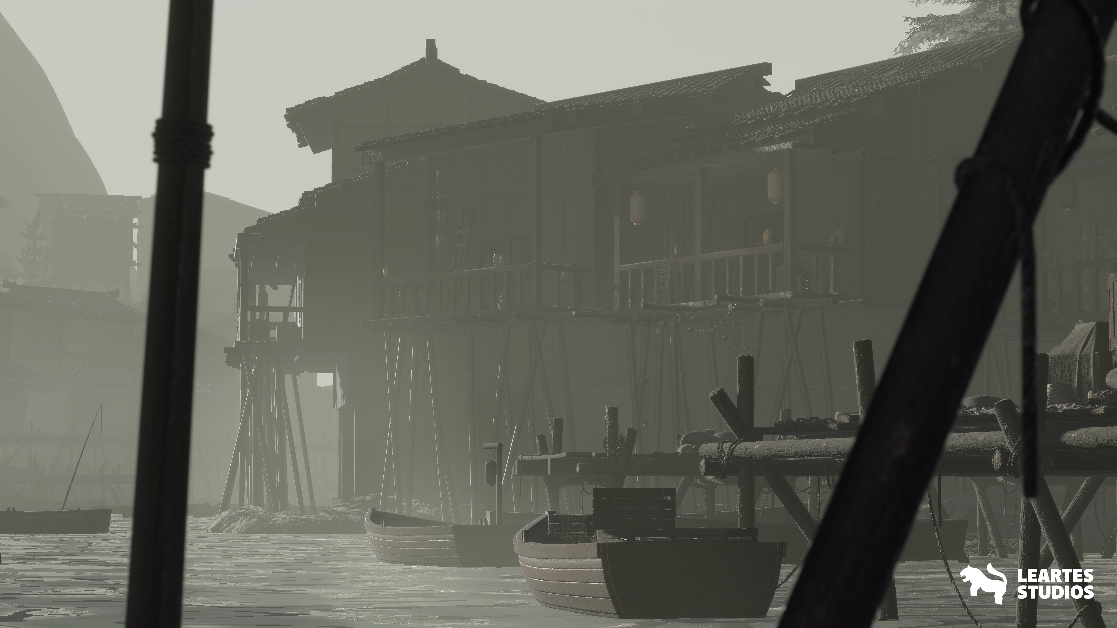 Asian Fishing Village Environment Low-poly 3D model_8