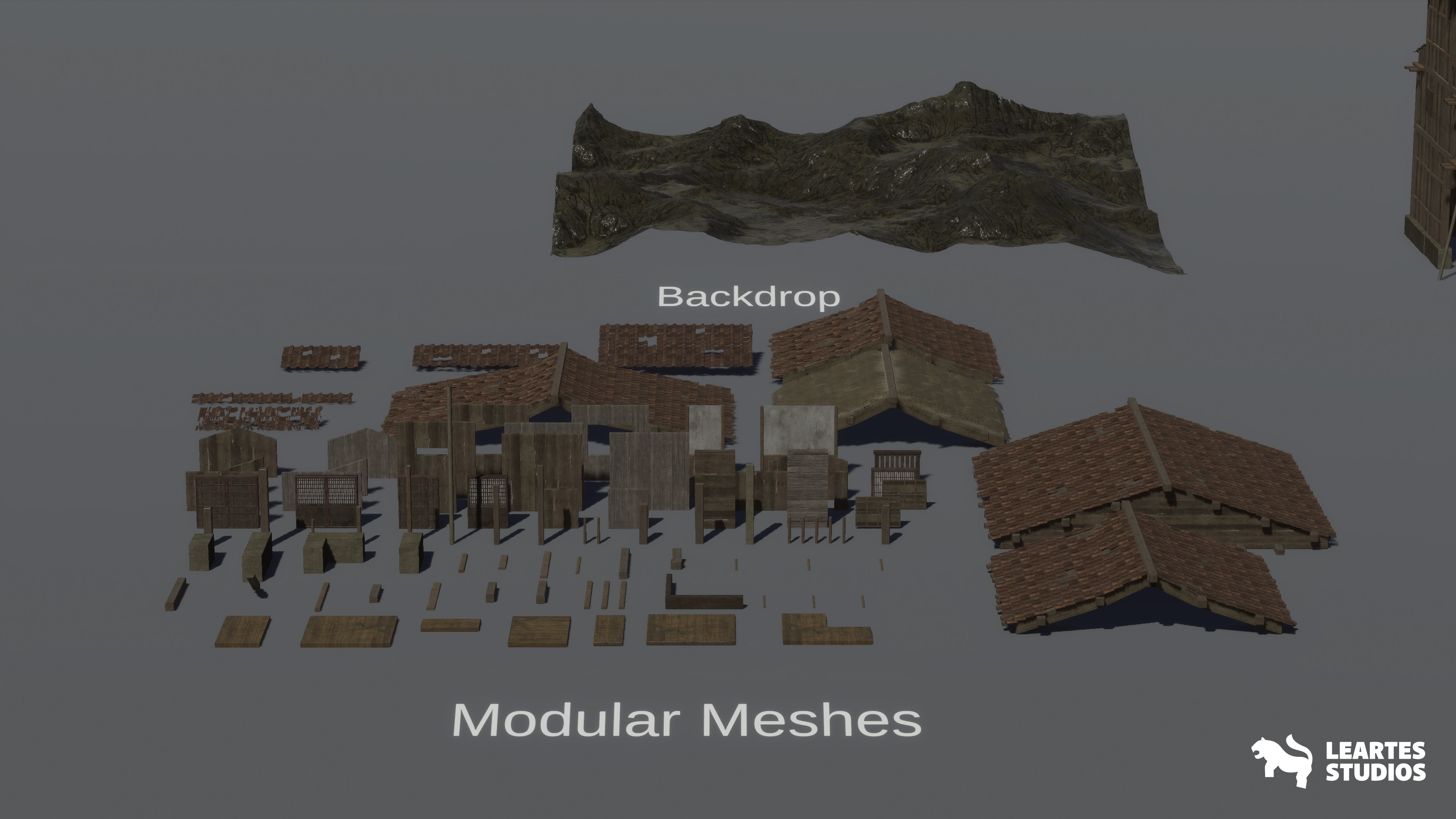 Asian Fishing Village Environment Low-poly 3D model_19