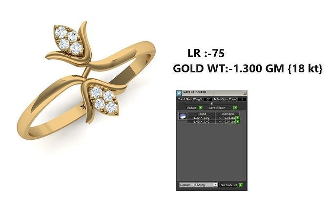 Lightweight Diamond Ring 3D print model