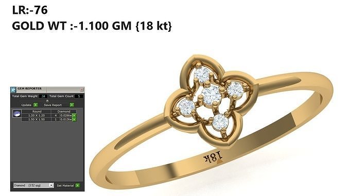 Lightweight Diamond Ring 3D print model