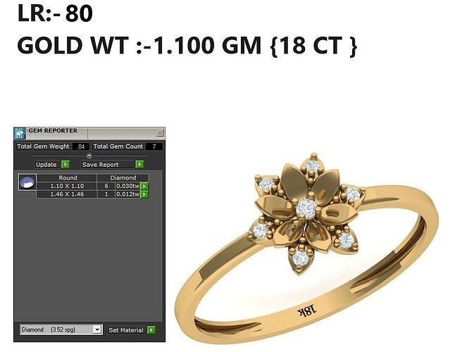 Lightweight Diamond Ring 3D print model