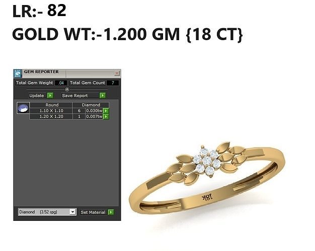 Lightweight Diamond Ring 3D print model