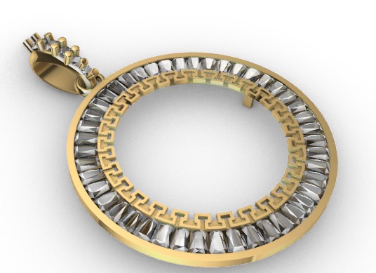 Mexican Centenario 38mm coin bezel pendant frame 3D print model_1