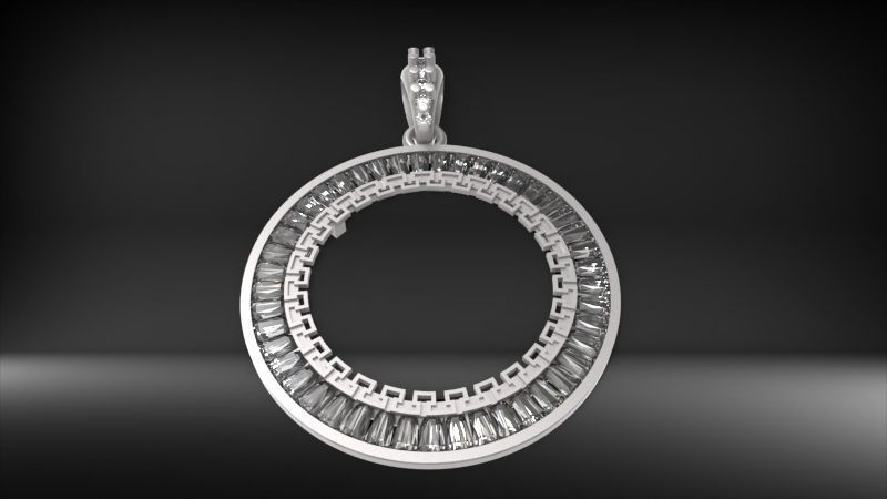 Mexican Centenario 38mm coin bezel pendant frame 3D print model_38
