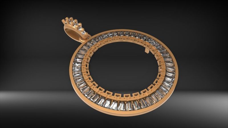 Mexican Centenario 38mm coin bezel pendant frame 3D print model_22