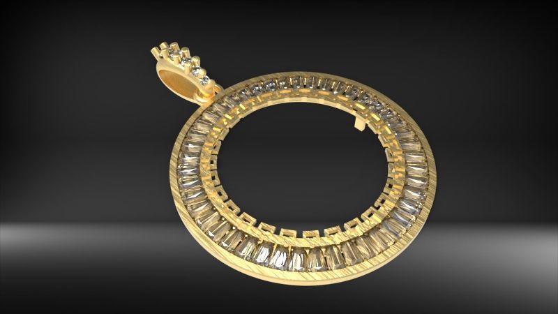 Mexican Centenario 38mm coin bezel pendant frame 3D print model_19