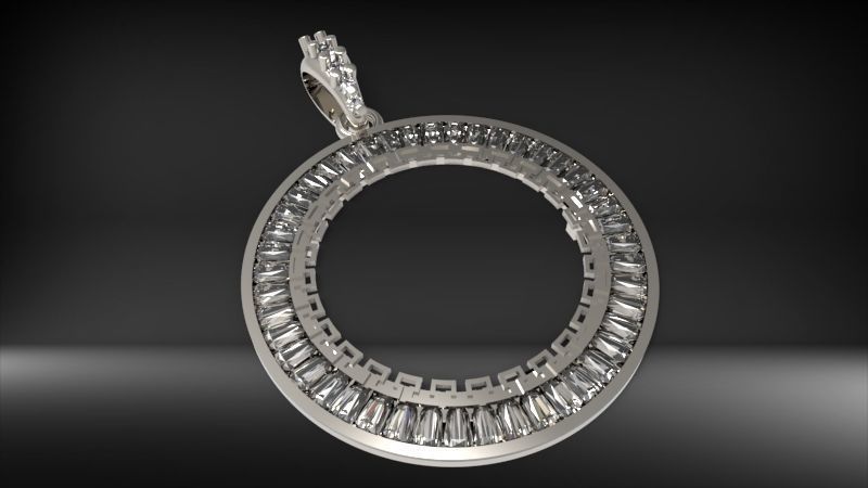 Mexican Centenario 38mm coin bezel pendant frame 3D print model_10