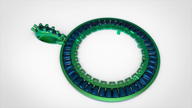 Mexican Centenario 38mm coin bezel pendant frame 3D print model_42