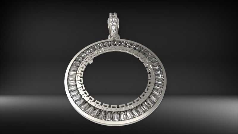 Mexican Centenario 38mm coin bezel pendant frame 3D print model_28