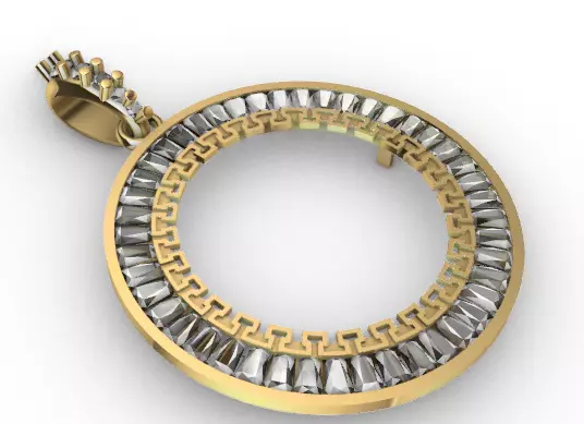 Mexican Centenario 38mm coin bezel pendant frame 3D print model_0