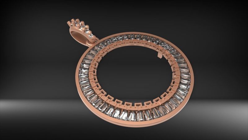 Mexican Centenario 38mm coin bezel pendant frame 3D print model_23