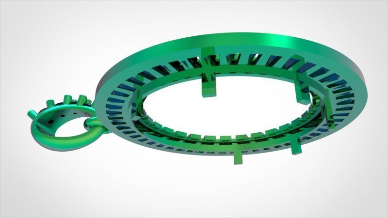 Mexican Centenario 38mm coin bezel pendant frame 3D print model_44