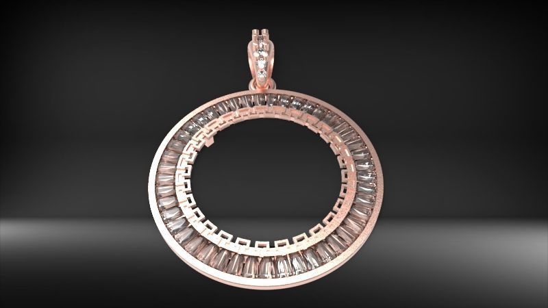 Mexican Centenario 38mm coin bezel pendant frame 3D print model_32