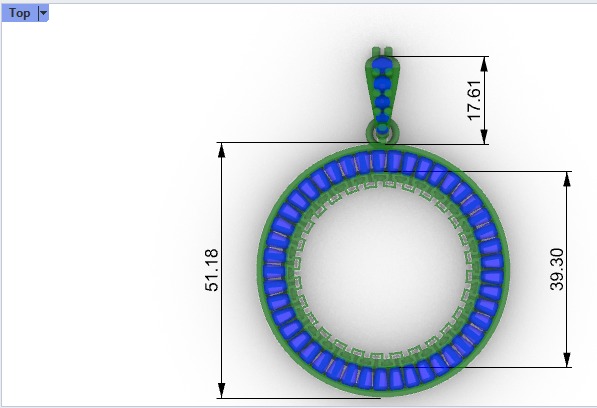 Mexican Centenario 38mm coin bezel pendant frame 3D print model_2
