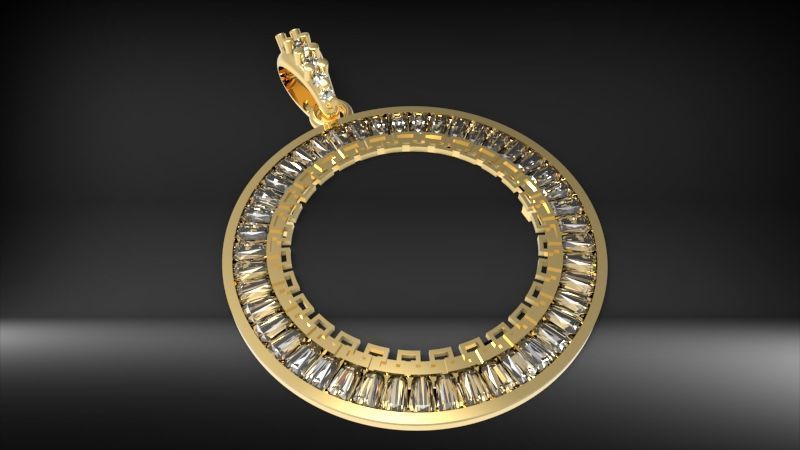 Mexican Centenario 38mm coin bezel pendant frame 3D print model_7