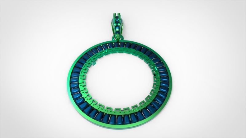 Mexican Centenario 38mm coin bezel pendant frame 3D print model_40