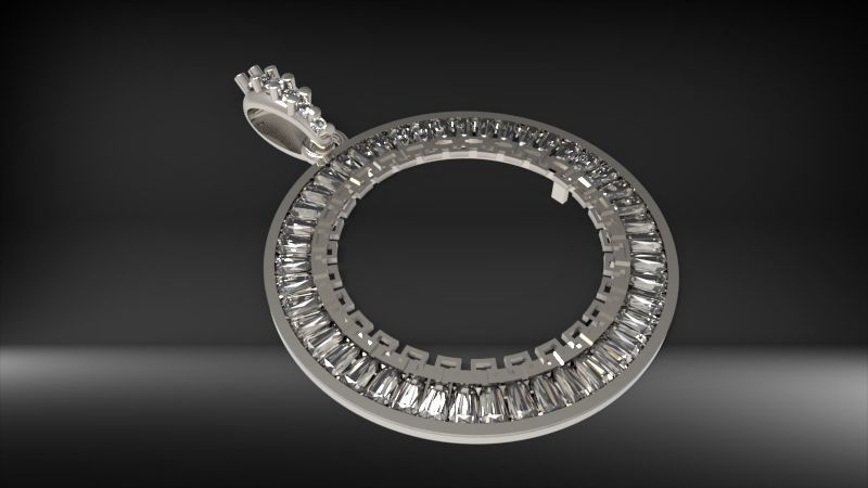 Mexican Centenario 38mm coin bezel pendant frame 3D print model_25