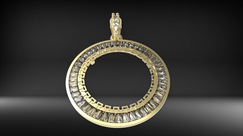 Mexican Centenario 38mm coin bezel pendant frame 3D print model_29
