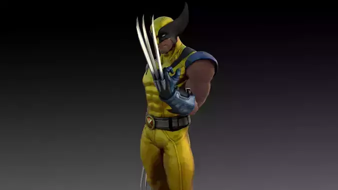 Wolverine Marvel 3D Model  High-Quality  Rigged 