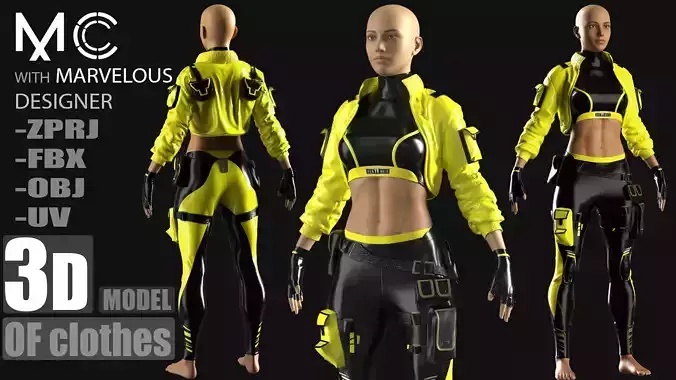 3d model clothes and backpack