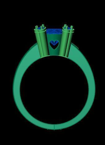 solitair ring for daimonds 3D print model_14