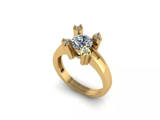 solitair ring for daimonds 3D print model_0