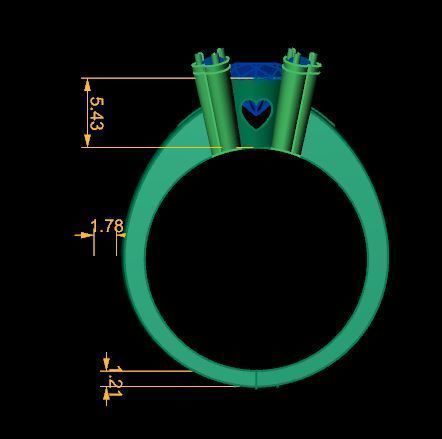 solitair ring for daimonds 3D print model_23