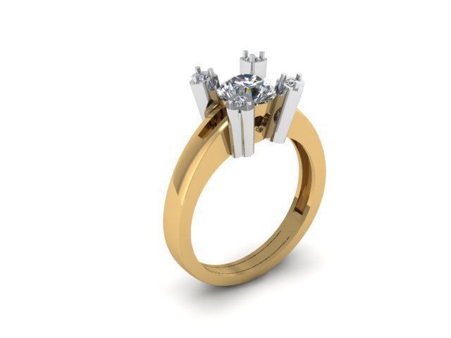 solitair ring for daimonds 3D print model_6