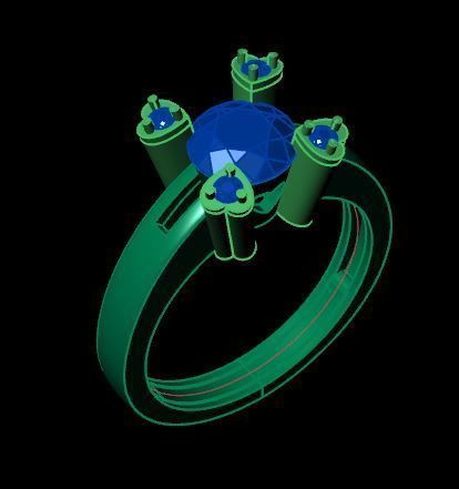 solitair ring for daimonds 3D print model_12