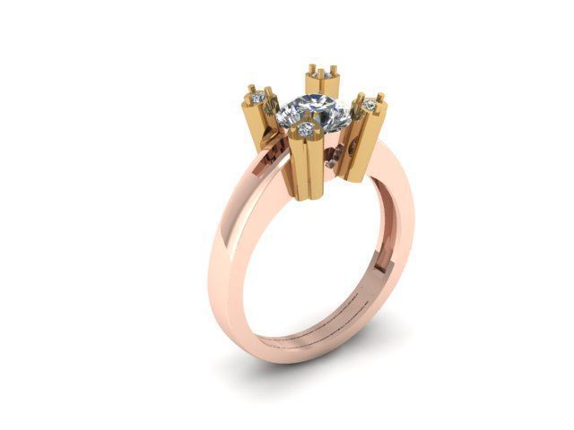 solitair ring for daimonds 3D print model_8