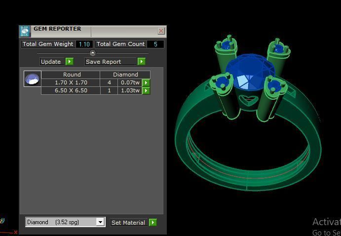 solitair ring for daimonds 3D print model_19