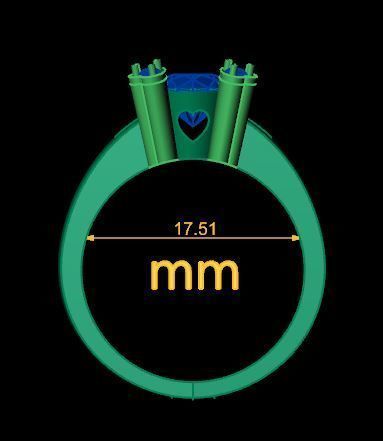 solitair ring for daimonds 3D print model_17
