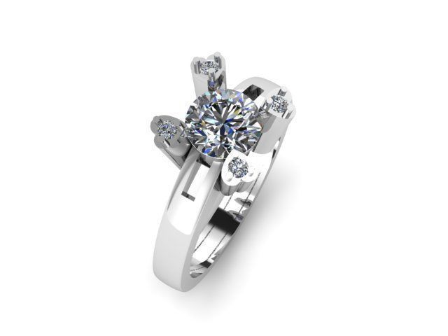 solitair ring for daimonds 3D print model_10