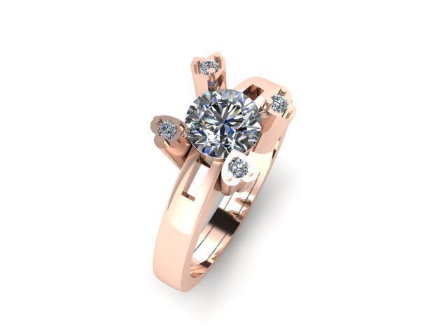 solitair ring for daimonds 3D print model_11