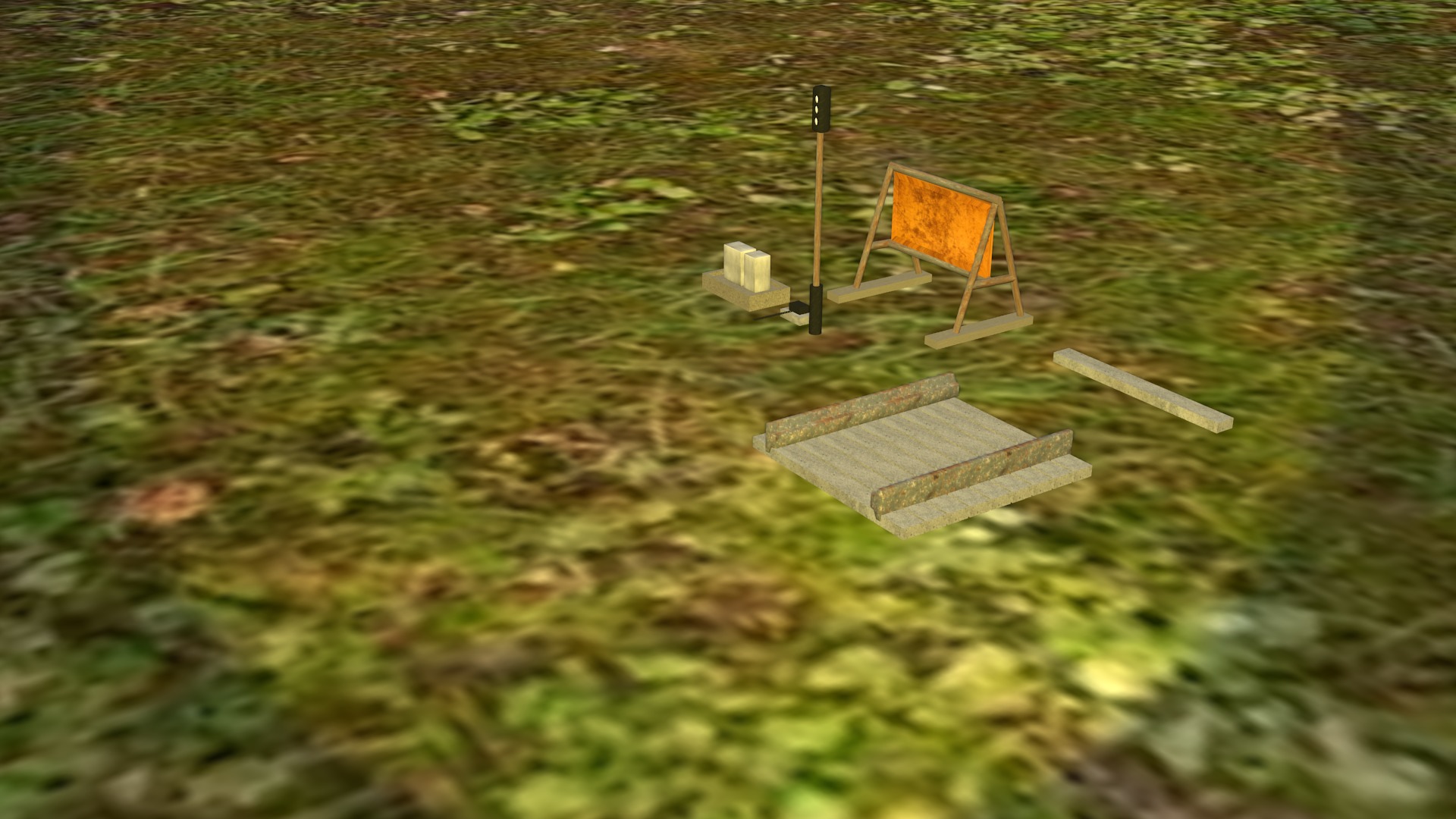 Railway Assets 3D Models Free low-poly 3D model_8